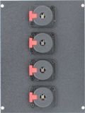 4 Port Female 1/4 TRS Floor Box Bottom - Black/Gold