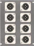 8 Port XLR Floor Box Bottom - Loaded with Male to Female XLR Neutrik Adapters
