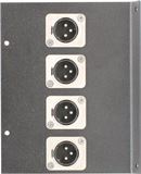 4 Port XLR Floor Box End - Loaded with Male to Female XLR Neutrik Adapters