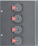 4 Port Female 1/4 TRS Floor Box End - Black/Gold