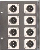 8 Port XLR Floor Box End - Loaded with Male to Female XLR Neutrik Adapters