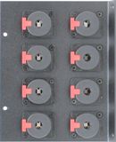 8 Port Female 1/4 TRS Floor Box End - Black/Gold