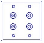 4 Port Double Gang F Face Plate 3 GHz